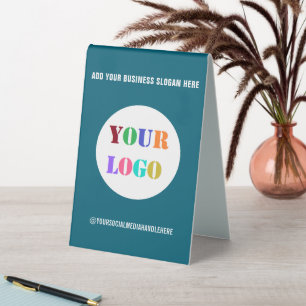 Custom Company Logo Text Business Tabletop Sign
