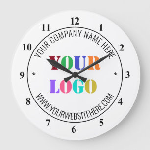 Custom Company Logo Text Clock Design Your Own