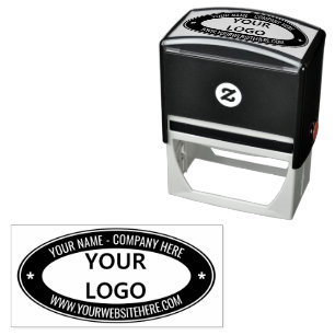 Custom Company Logo Text Colour Oval Stamp Templat