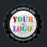 Custom Company Logo Text Dart Board Your Colours<br><div class="desc">Custom Colours and Font - Dartboards with Your Company Logo and Text Promotional Business Personalised Dart Board - Add Your Logo / Image or QR Code - Photo / and Text / Information - Resize and move elements with Customisation tool. Choose / add your favourite background and text colours /...</div>