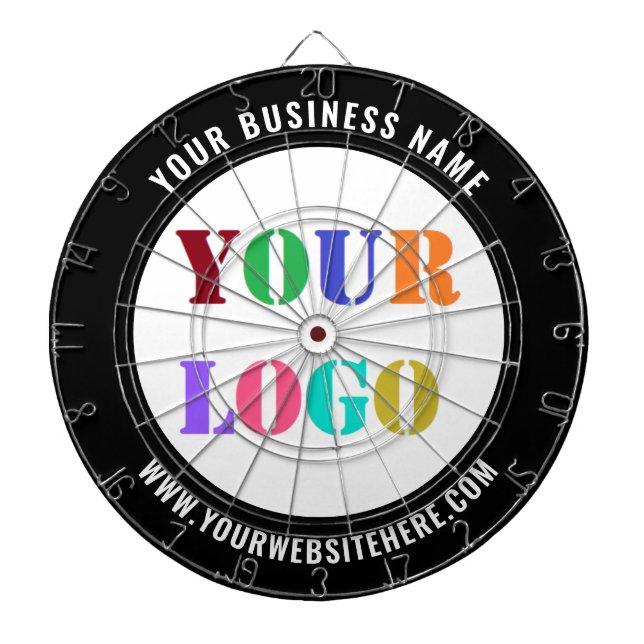 Custom Company Logo Text Dart Board Your Colours (Front)