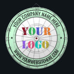 Custom Company Logo Text Dart Board - Your Colours<br><div class="desc">Custom Colours and Font - Personalised Dart Board with Your Company Logo or Photo and Name Website or Custom Text Promotional Business or Modern Personal Dartboards / Gift - Add Your Logo - Image - Photo or QR Code / Name - Company / Website or other Information / text -...</div>