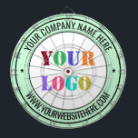 Custom Company Logo Text Dart Board - Your Colours<br><div class="desc">Custom Colours and Font - Personalised Dart Board with Your Company Logo or Photo and Name Website or Custom Text Promotional Business or Modern Personal Dartboards / Gift - Add Your Logo - Image - Photo or QR Code / Name - Company / Website or other Information / text -...</div>