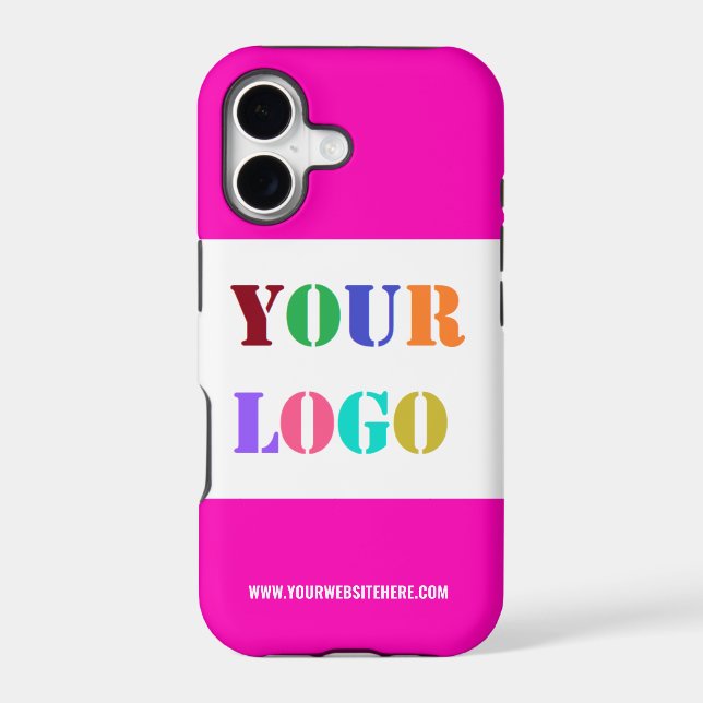 Custom Company Logo Text iPhone Case Your Colours (Back)