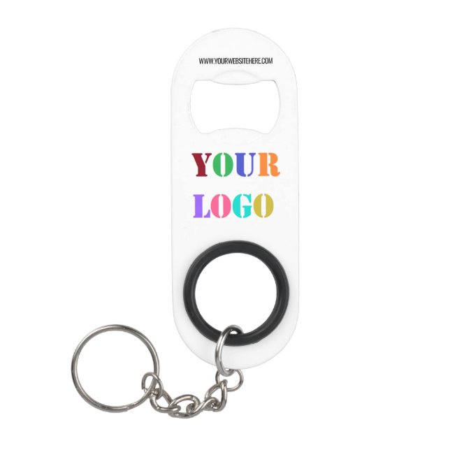 Custom Company Logo Text Keychain Bottle Opener (Front)