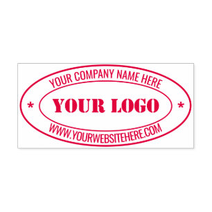 Custom Company Logo Text Oval Self-inking Stamp