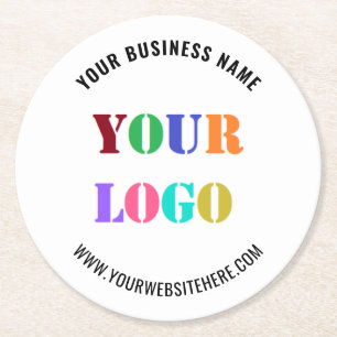Custom Company Logo Text Paper Coaster Template