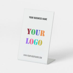 Custom Company Logo Text Pedestal Sign Template