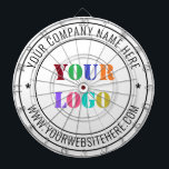 Custom Company Logo Text Personalised Dart Board<br><div class="desc">Custom Colours and Font - Personalised Dart Board with Your Company Logo Name Website or Custom Text Promotional Business Dartboards Gift - Add Your Logo - Image or QR Code - Photo / Name - Company / Website - Information / More - Resize and move or remove and add elements...</div>
