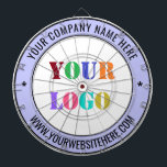 Custom Company Logo Text Personalised Dart Board<br><div class="desc">Custom Colours and Fonts - Design Your Own Personalised Dartboards with Your Company Logo and Name Website or Custom Text Business Promotional or Modern Personal Dart Board / Gift - Make Unique Your Own Design - Add Your Logo - Image - Photo or QR Code / and Name - Text...</div>