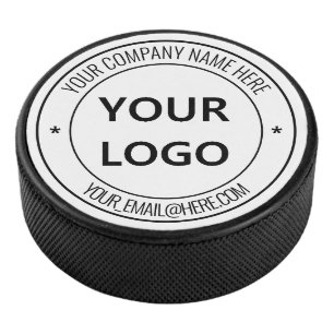 Custom Company Logo Text Personalised Hockey Puck