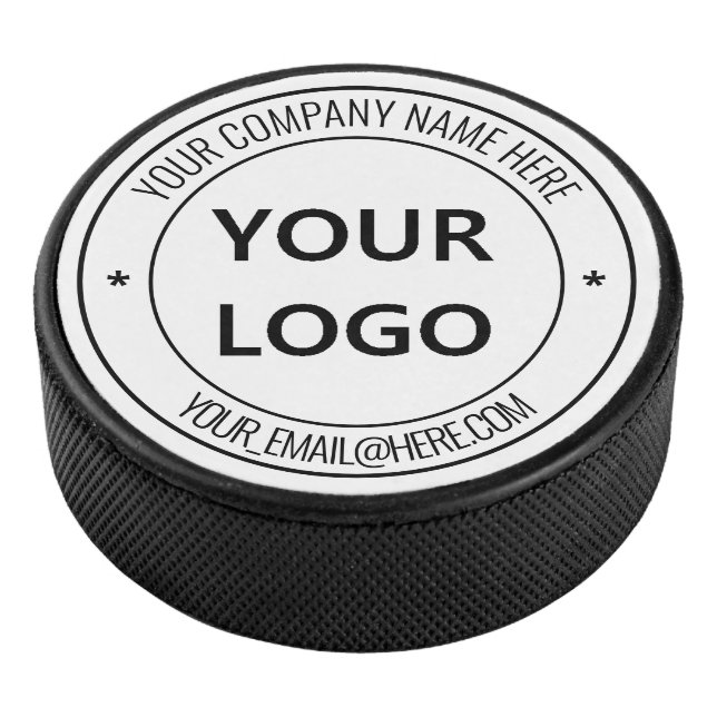 Custom Company Logo Text Personalised Hockey Puck (3/4)