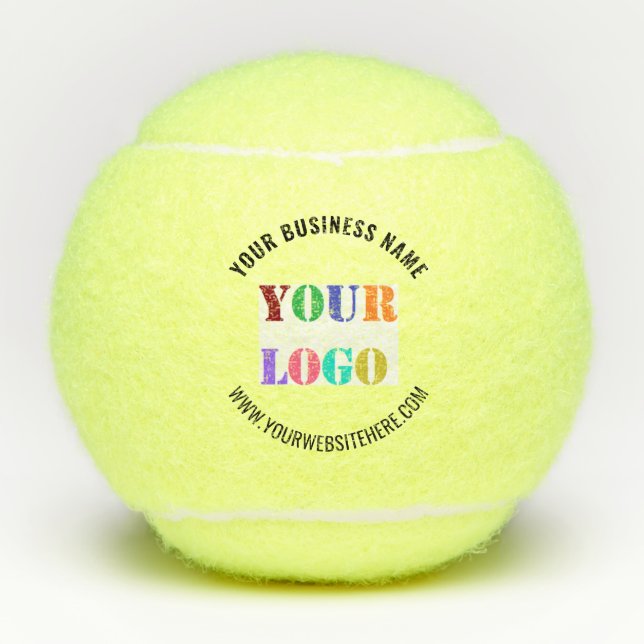 Custom Company Logo Text Personalised Tennis Balls (Front)
