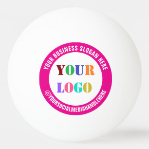 Custom Company Logo Text Ping Pong Ball Template