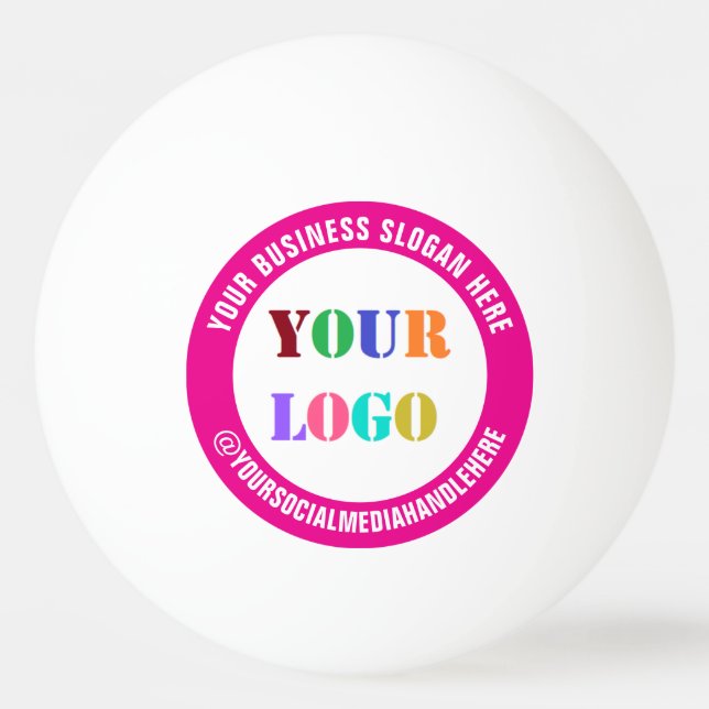 Custom Company Logo Text Ping Pong Ball Template (Front)