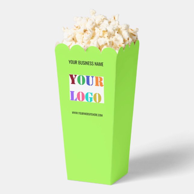 Custom Company Logo Text Popcorn Box Choose Colour (Popped)