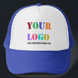 Custom Company Logo Text Promotional Business Hat<br><div class="desc">Custom Font and Colour - Personalised Hat with Your Company Logo and Text Promotional Business Trucker Hats - Add Your Logo / Image - Photo or QR Code / and Website or Name , Phone or E-mail / More - Resize and move elements with Customisation tool. Choose Your Favourite Colours...</div>