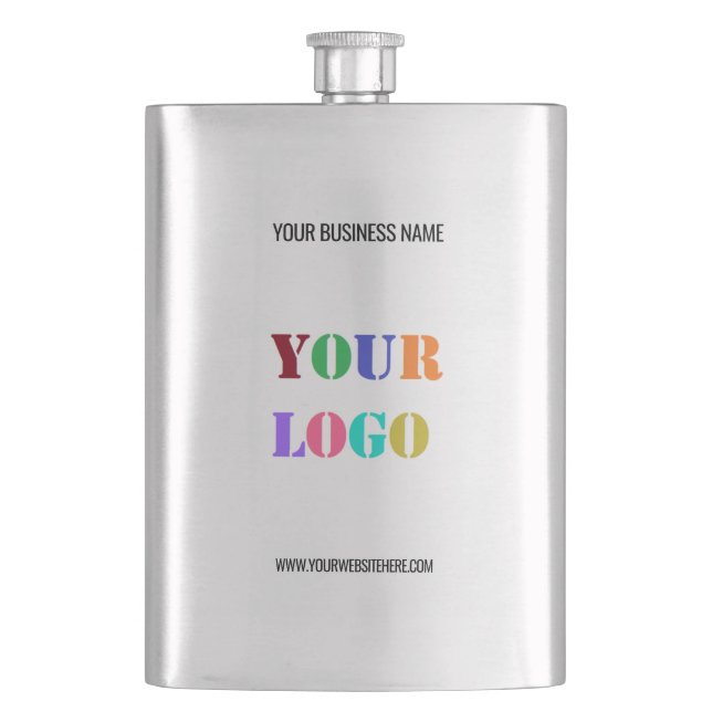 Custom Company Logo Text Promotional Flask Gift (Front)