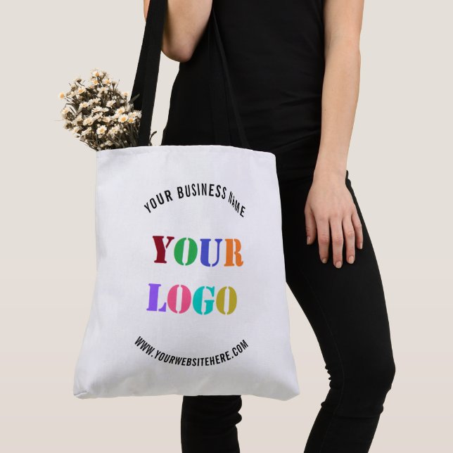 Custom Company Logo Text Tote or Crossbody Bag (Close Up)