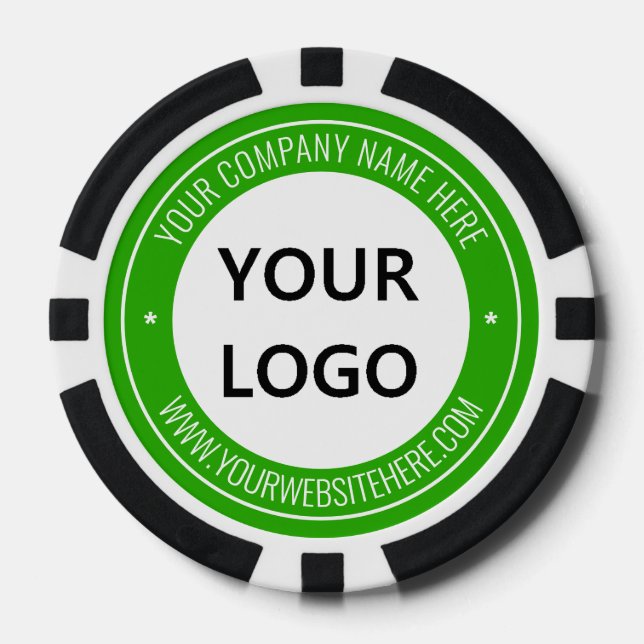 Custom Company Logo Text Your Business Poker Chips (Front)