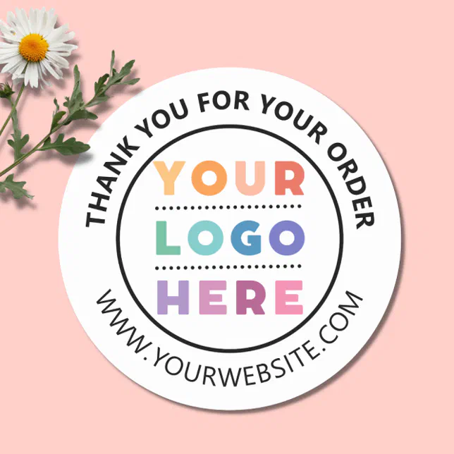 Custom Company Logo Thank You For Your Order Classic Round Sticker | Zazzle