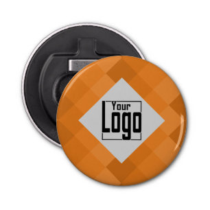 Custom Company Logo Tile Pattern Orange & Grey  Bottle Opener