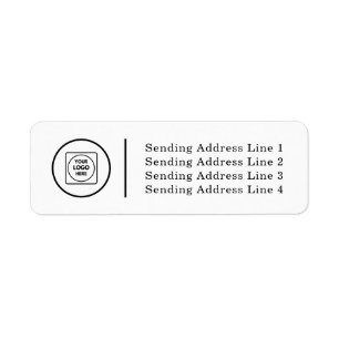 Custom Company Logo White Background Branding  Return Address Label