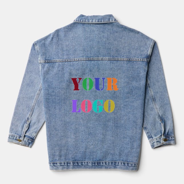 Custom Company Logo Your Business Denim Jacket (Back)
