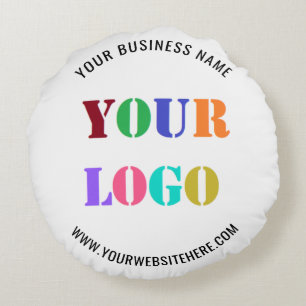 Custom Company Logo Your Business Round Pillow