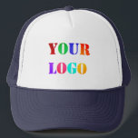 Custom Company Logo Your Business Trucker Hat<br><div class="desc">Trucker Hat with Your Logo or Photo / QR Code or Text Promotional Business or Modern Personal Trucker Hats / Gift - Add Your Logo - Image - Photo or QR Code / or Text / Information - Resize and move elements with Customisation tool. Choose colours ! ( Select your...</div>