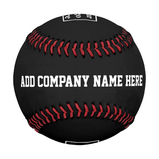 Custom Company Name and Your Logo Here on Black Baseball (Back)