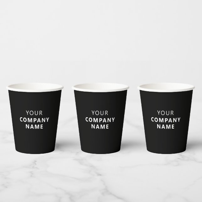 Custom company name black professional 8oz paper cups (Multi)