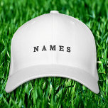 Custom Company Name Business Employee Staff Embroidered Hat<br><div class="desc">Simple Minimal Custom Custom Company Name Business Employee Staff Elegant White Embroidered Baseball Cap</div>