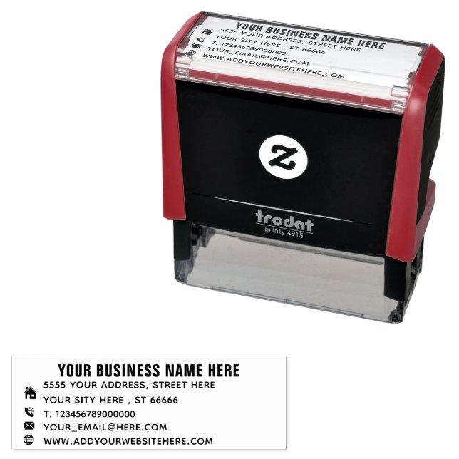 Custom Company Name Info Address Stamp Example (In Situ)