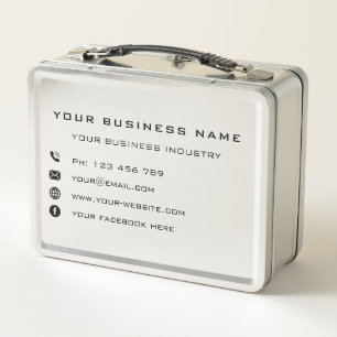 Custom Company Name Info Metal Lunch Box Example