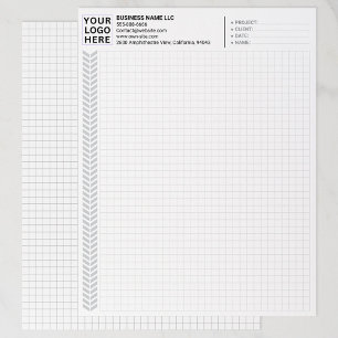 Custom Company Name & Logo Graph Paper Sheets Letterhead