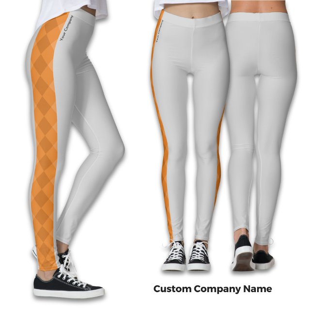 Custom Company Name Orange Accents Grey  Leggings (Creator Uploaded)