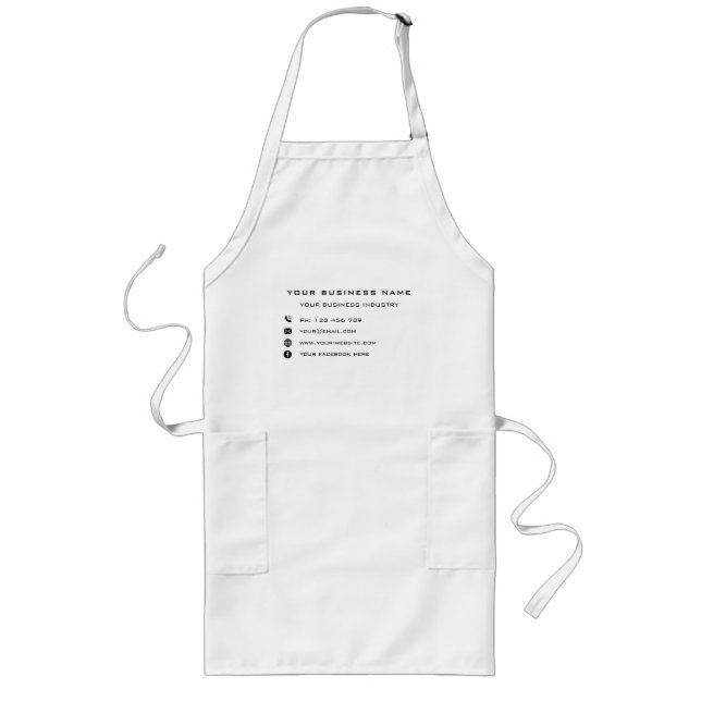 Custom Company Name Text Info Personalised Apron (Front)