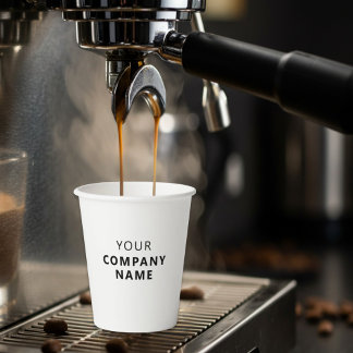 Custom company name white professional 8oz paper cups