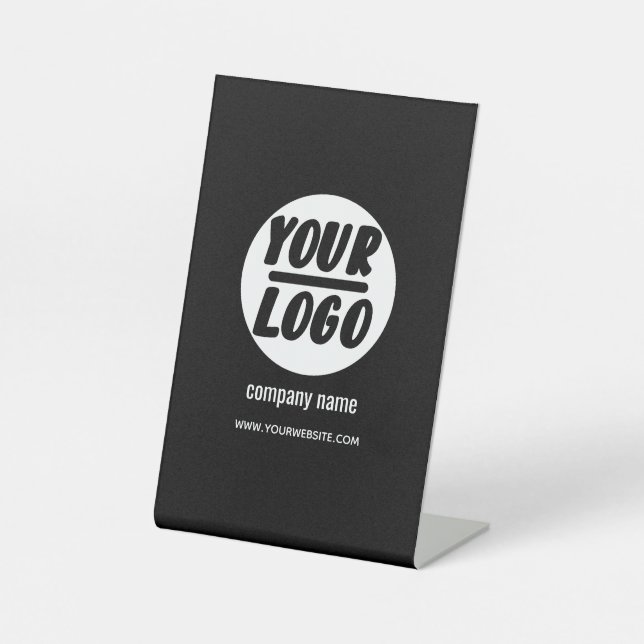 Custom company name & your business logo promotion pedestal sign (Front)