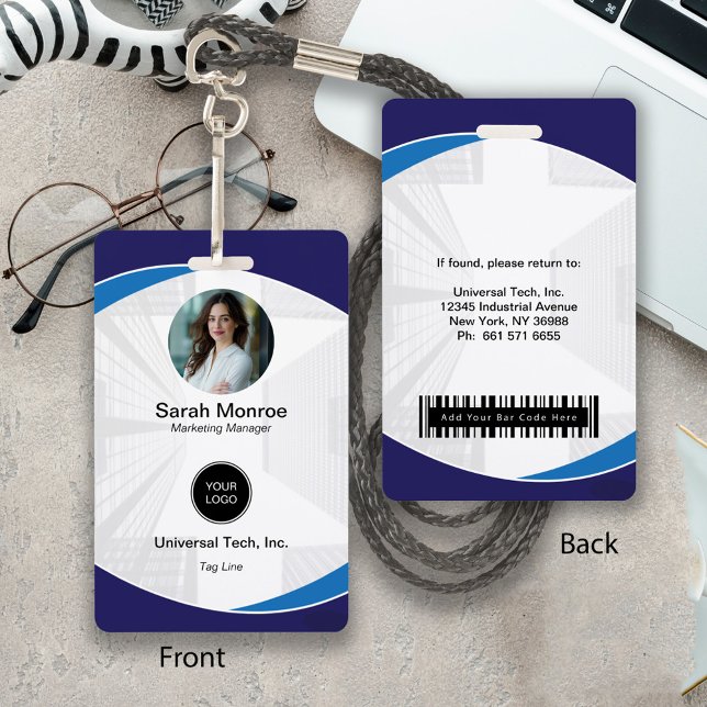 Custom Company Photo Logo Bar Code Security ID ID Badge (Creator Uploaded)