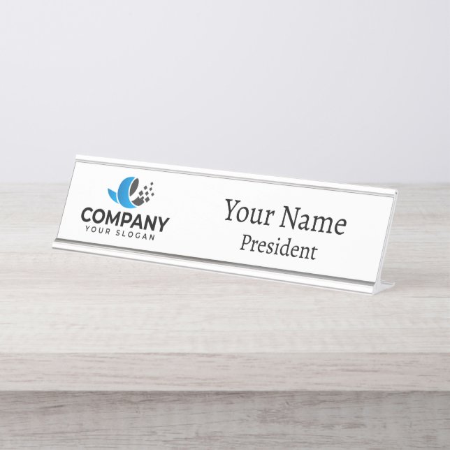 Custom Company promotional  Desk Name Plate (Front)