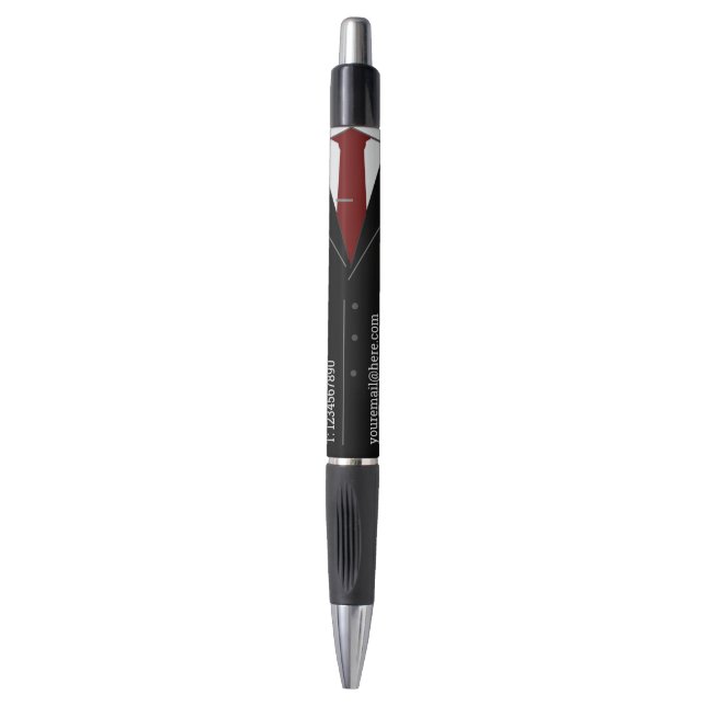Custom Company Text Info Business Promotional Pen (Front Vertical)