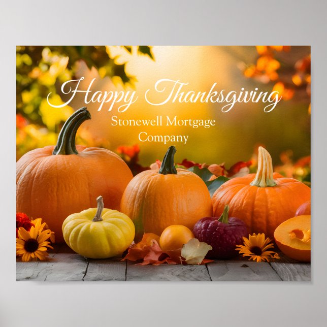 Custom Company Thanksgiving Pumpkin Party Poster (Front)