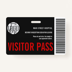 Custom Company Visitor Pass Barcode Logo ID ID Badge