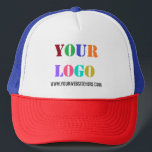 Custom Compny Logo and Text Business Hat Template<br><div class="desc">Custom Colours and Fonts - Design Your Own Personalised Hats with Your Company Logo and Text Promotional Business Trucker Hat / Baseball Caps Gift - Add Your Logo / Image or QR Code - Photo / and Website or Name / Information / Custom Text / More - Resize and move...</div>