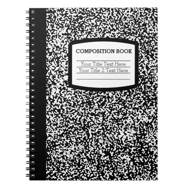 Custom Composition Book Black/White School/Teacher (Front)