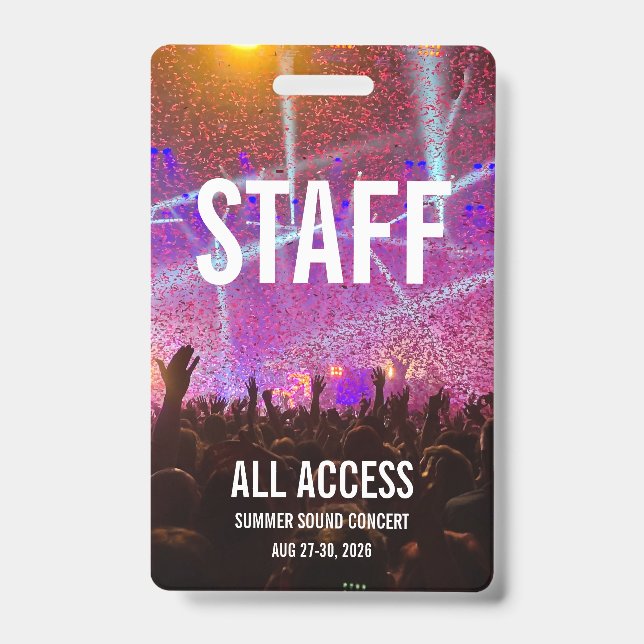 Custom Concert Badge ID Badge (Front)