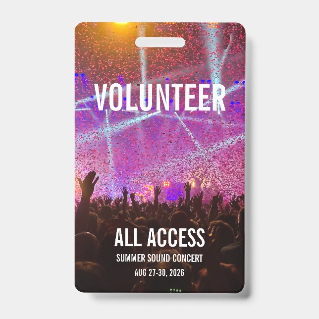 Custom Concert Badge ID Badge (Front)