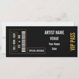 Custom Concert Ticket Gift Idea DIY Event Ticket  Invitation